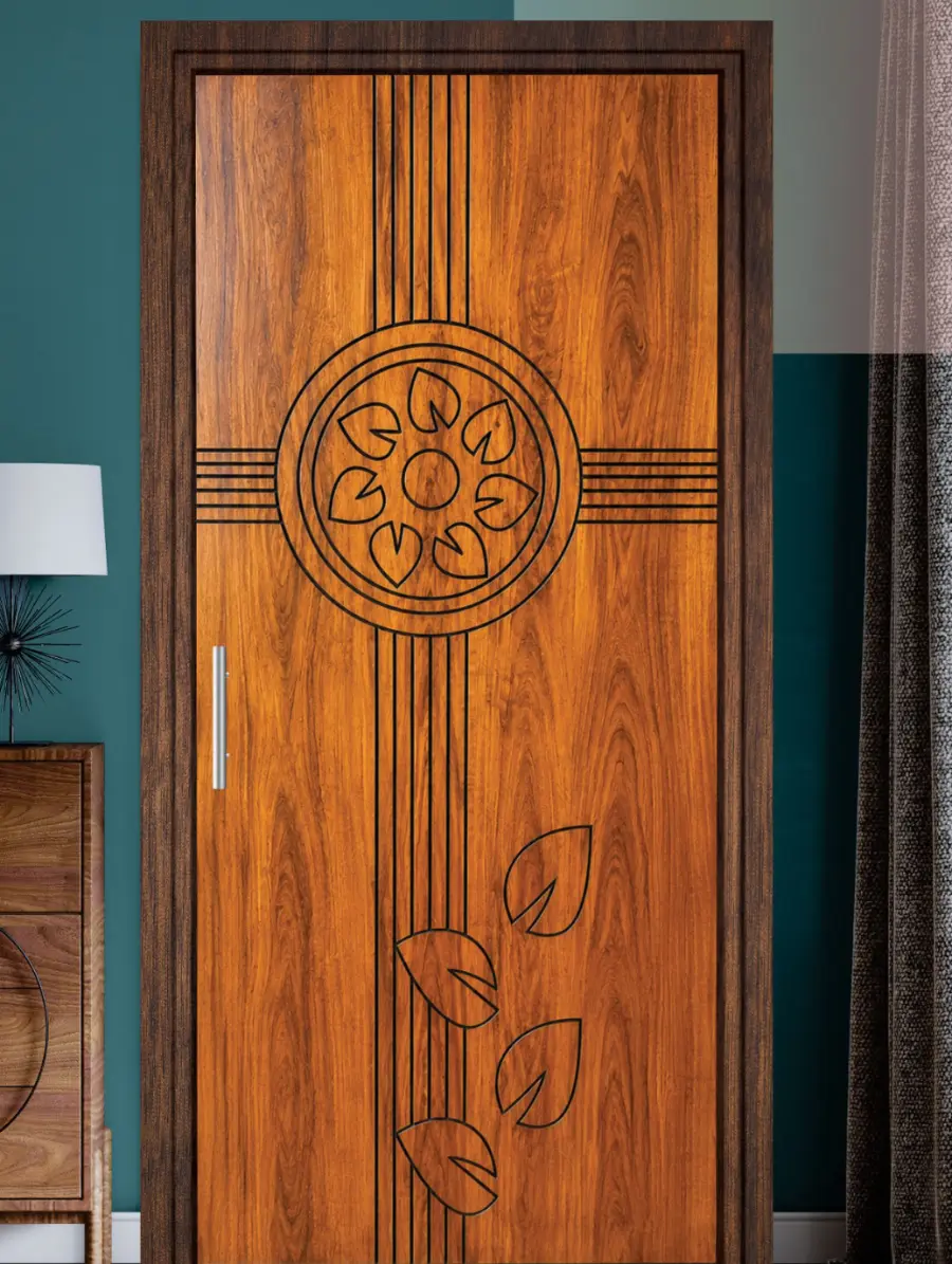 Fresh Apple grooving Mica door design FAM-1040 in a bedroom